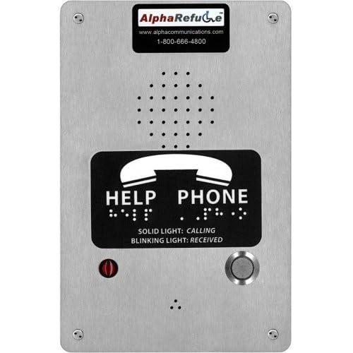 RCB2400S PBX Refuge Call Box for AlphaRefuge 2400 Series, Remote Power, Stainless Steel