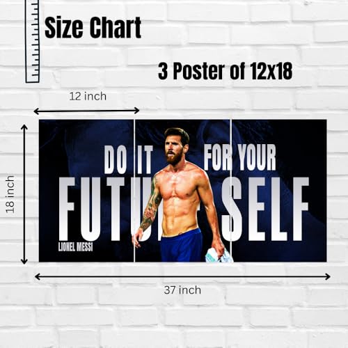 Image of Good Hope - Footballer Messi 3 Split Posters 12x18 Inch - Soccer Wall Art for Bedroom, Football Legend Leo Motivational Quote Poster for wall Decor, Gift for Fans, Boys, Men, Sports Room, Wallpaper, Sticker gym office bedroom Decoration