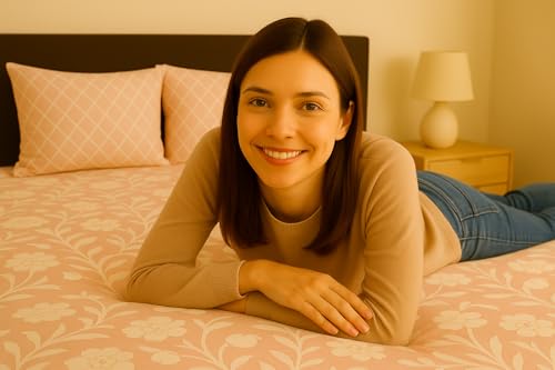 Image of Elastic Fitted Bedsheets with 2 King Size Pillow Covers | Double Bed with All Around Elastic, Size 72 x 78 x 8 Inches (Light Pink)