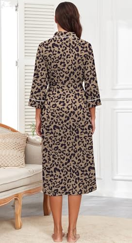 Image of PrinStory Womens Robe Long Knit Bathrobe Lightweight Soft Robes Ladies Bath Robe