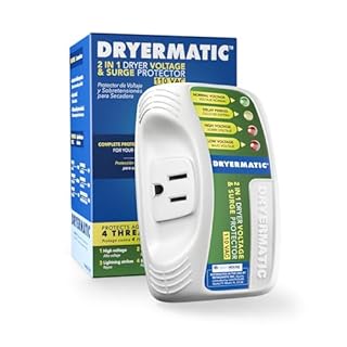 Dryermatic, 2-in-1 Electronic Voltage & Surge Protector for Compact 110V and Gas Clothes Dryers – Mostly Used in Dorms and Small Apartments