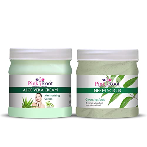 Image of Pink Root Aloe Vera Cream 500gm with Neem Scrub 500gm