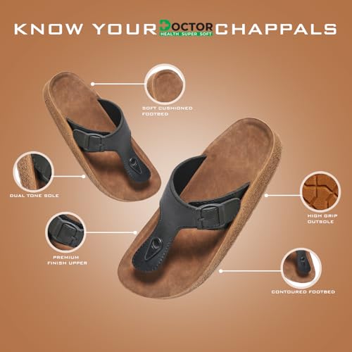 Image of DOCTOR HEALTH SUPER SOFT Men's Buckle Thong Sandals | Comfortable Cushioned Footbed Casual Slippers | Anti-Slip Lightweight Everyday Wear Open Toe Sandals for Indoor Outdoor Use
