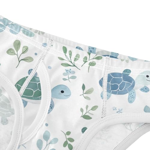 Wusikd Turtles Boys' Underwear Cotton Blue Green Boys Briefs Soft Toddler Underwear 2T4