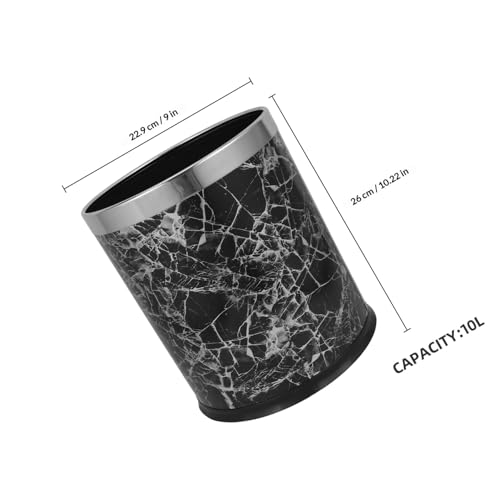 Totority cesto de basura redondo sin tapa 10 l acero inoxidable negro miniatura 2