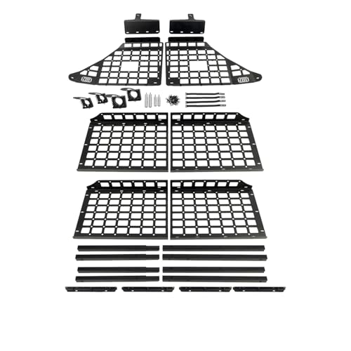 HIGH FLYING for Toyota 4Runner 2010-2024 Car Accessories Modular Storage Molle Panel System Trunk Shelf Luggage Carrier Cargo Racks Trunk Organizer Aluminum Kit with Two Levels of Shelf.
