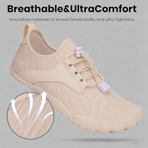 Image of Barefoot Water Shoes for Men Women 2026 Quick Dry Athletic Shoes Non-Slip Wide Toe Aqua Footwear Beach Swim Hiking Kayaking Yoga Outdoor Sport
