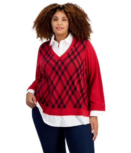 Tommy Hilfiger Womens V-Neck Pullover Sweater
