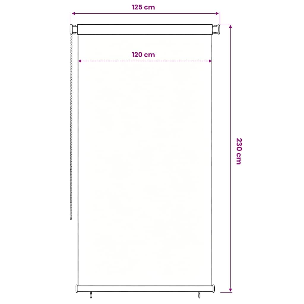 Tenda a rullo per esterni, 120 x 230 cm, nera, protezione solare