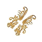 KIXZSAZ Parche bordado para coser. Excelente opción para regalar a amantes de la costura, familiares, amigos y vecinos. Parche bordado para decoración de tela, Oro, 11x30cm