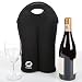 Hoopla Gorilla Bag - Deluxe Insulated Double Wine/ Water Black Neoprene Tote - Keeps Your Drink Bottles Cool and Secure on the Move