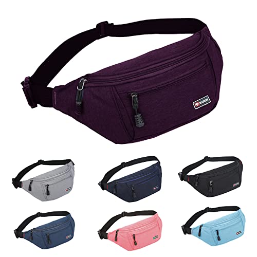 Fanny Packs for Men and Women, Water Resistant Sports Waist Pack Bag Hip Bum Bag for Travel Hiking Running