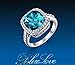 Acefeel Sea Blue Austrian Crystal Wedding Engagement Promise Ring For Women 18K White Gold Plated