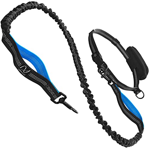 Happilax Joggingleine für Hunde, elastische und reflektierende Hundeleine zum Joggen mit Bauchgurt, 120-220 cm Cover
