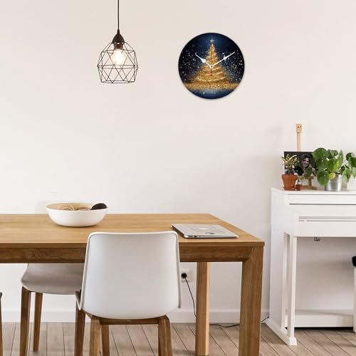 Horloge murale à piles en bois silencieuse et sans échelle pour salon moderne - 6