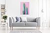 Pink Abstract Contemporary Modern Cactus Canvas Wall Art Picture Print (12x8) #3
