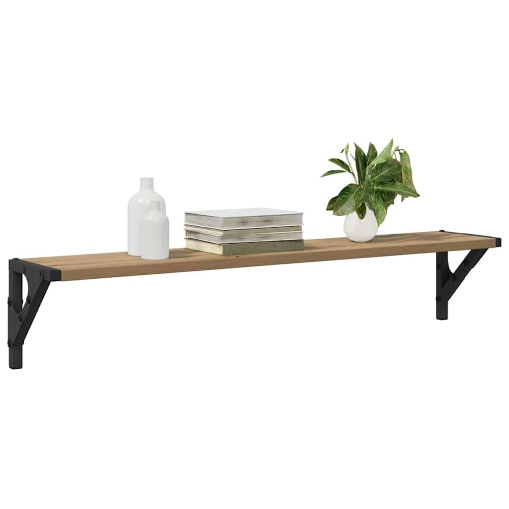 vidaXL Artisan Oak Wall Shelf Set - 80 x 15cm - Black