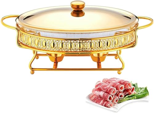 Plats à réchaud ronds en acier inoxydable brillant pour un buffet élégant