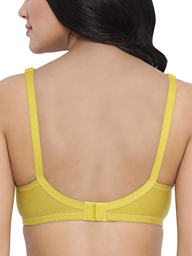 Image of Clovia Women's Cotton Non-Padded Non-Wired Bra in Mustard Yellow - Cotton in Yellow