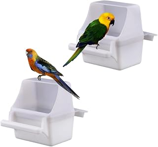 Bird Feeding Dish Cups Plastic Bird Cage Cup,Parrot Cage Replacement Food and Water Cup for Bird Parrot Water Food Dish Feeder