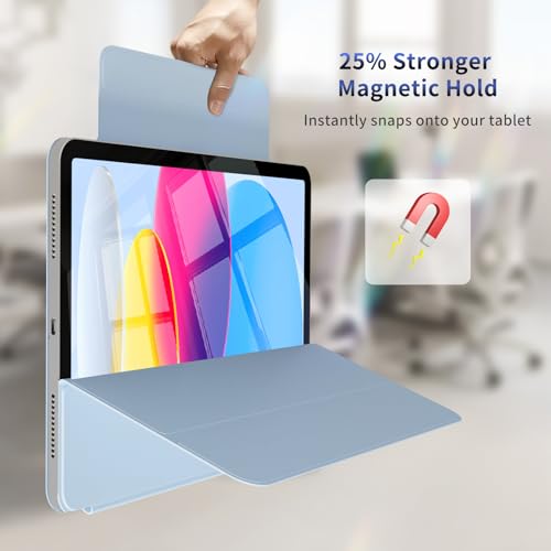 Housse iPad 11e génération 11 pouces 2025 antichoc support magnétique bleu