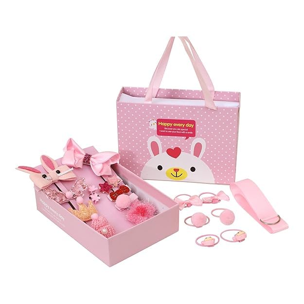 SANSH Kids Cute Hair Clips Return Gift Box – 18-piece set featuring 11 alligator clips, 2 clutches, 4 rubber bands, and 1 organizer. Ideal for easy hair styling and perfect as a gift for kids! SANSH Kids Cute Hair Clips Return Gift Box – 18-piece set featuring 11 alligator clips, 2 clutches, 4 rubber bands, and 1 organizer. Ideal for easy hair styling and perfect as a gift for kids!