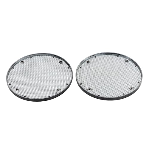 Image of 1 Pair Chrome+Black Rear Speaker Trim Grills Mesh Covers Compatible with 2006-2013 Harley Electra Glide Street Glide Ultra Classic