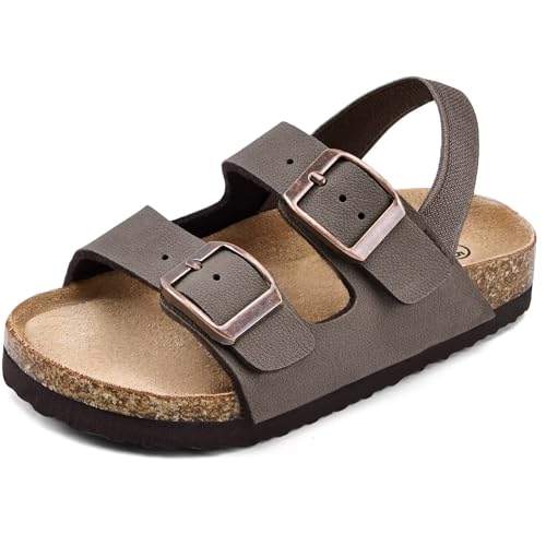 Torotto Toddler Boys Girls Cork Footbed Sandals with Arch Support & Adjustable Straps for Indoor & Outdoor(Dark brown-27) by Torotto - Used condition - Image 2