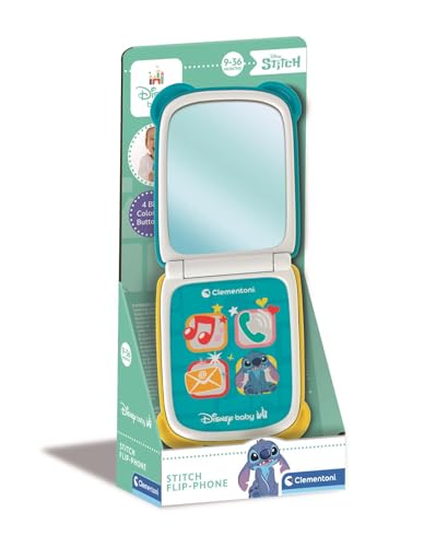 Clementoni Disney Baby Stitch Flip Phone téléphone Enfant 9 Centre d'activité avec 4 Touches pour stimuler Le Jeu Imitation avec lumières et Sons 17519 - vue 3