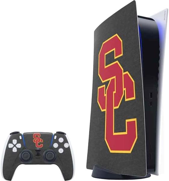 Skinit Decal Gaming Skin Compatible with PS5 Bundle - Officially Licensed University of Southern California USC Trojans Jersey Design