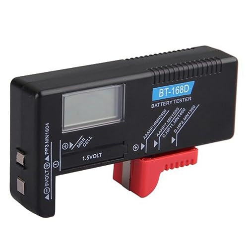 SEWACC 9v Bt Digital Battery Tester for Aa AAA LCD Volt Checker Black Shell Portable Testing for Batteries Results