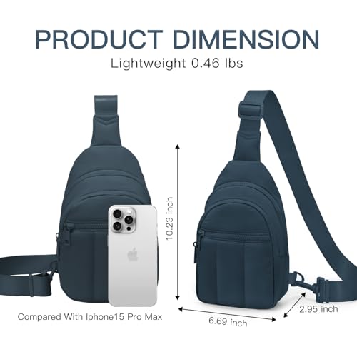 Image of Viverte Quilted Puffer Crossbody Bags for Girls Gifts for Teen Girls Sling Bag Lightweight Cross Body Bubble Purse Shoulder Bag for Travel (Navy Blue)
