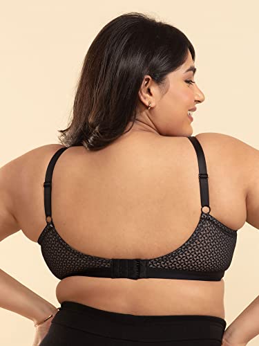 Image of NYKD Everyday Textured Lace Support Bra for Women Daily Use Non-Padded, Wired, Full Coverage Bra, NYB140
