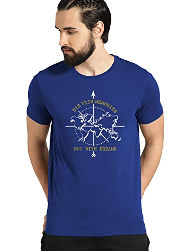 Image of ADRO 100% Cotton Lycra Tshirts for Men Combo Pack of 3 | Regular Fit | Printed T Shirt | Round Neck Half Sleeve| Mens Tshirts