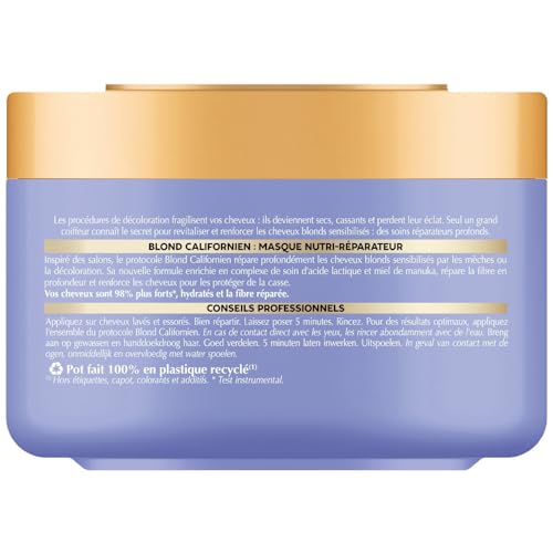 DESSANGE - Nährstoff-reparierende Haarmaske, kalifornisches Blond, Milchsäure & Manuka-Honig –