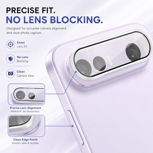 Image of FIRST MART Silver Camera Ring Guard Protector for Vivo X300 FE | Tempered Glass with Metal Alloy Rings, HD Clear, Scratch Resistant, Case-Friendly | Pack of 1