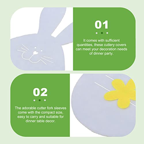 cabilock 8 pçs suporte de mesa de páscoa tecido não tecido feltro coelhinho talheres bolso utensílio