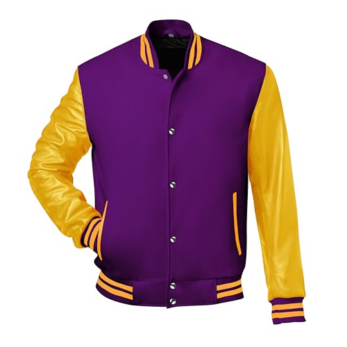 Image of Red And Black Letterman Jacket Men - Mens Black Varsity Letterman High School Baseball Bomber Jacket
