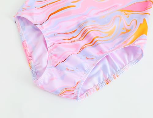 Image of TENVDA Girl's One Piece Swimsuit Sparkle Sleeveless One-Piece Bathing Suits Swimwear for Kids 2-12 Years Old
