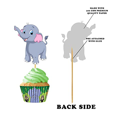 Image of Party Propz Animal Cake Topper - 24Pcs Jungle Theme Cake Topper For Kids Baby - Cup Cake Topper Decoration, Cupcake Toppers Forest Pick, Jungle Theme Birthday Decoration, Animal Theme