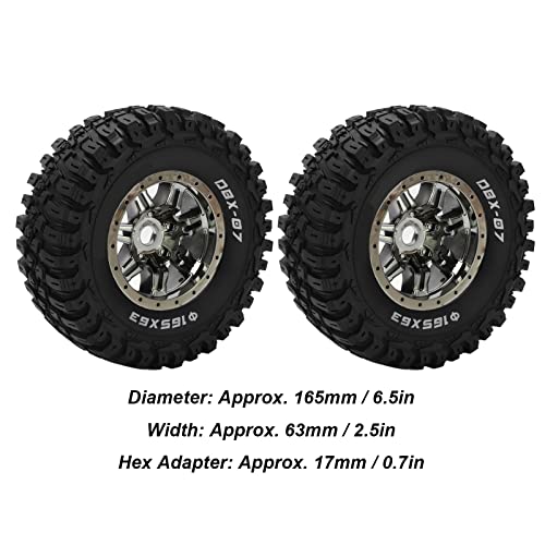 Roues 1/7 RC Pilipane avec pneu caoutchouc à texture irrégulière titane - 8