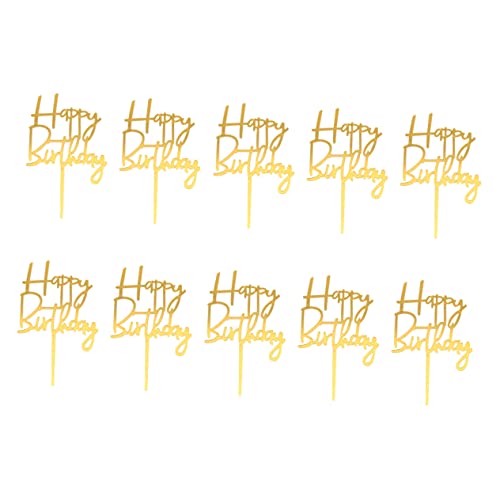 jojofuny 20 Pçs Cuake De Aniversário Para Glitter Dourado Frutas Douradas Topo De Bolo Para Crianças