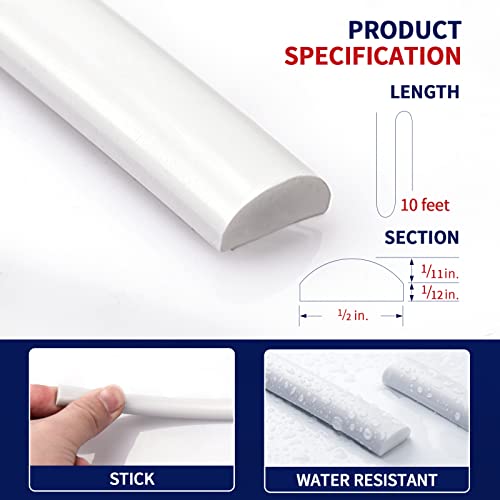 Art3Dwallpanels 10 Ft Flexible Peel And Stick Trim Molding For Backsplash Tile Edge, Self-Adhesive Wall Trim For Corner Decor（White） #TOP2