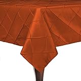 Ultimate Textile -5 Pack- Embroidered Pintuck Taffeta 60 x 90-Inch Rectangular Tablecloth Persimmon...