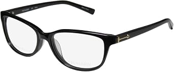 Trussardi 12533 For Ladies/Women Designer Full-Rim Shape Modern Hip Hand Made Acetate Eyeglasses/Glasses 53-16-135, Black/Gold
