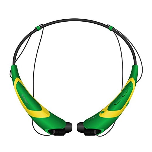 Bluetooth Headphones/Headset Rymemo Match Color Metallic-Feeling Soft Polishing Wireless Music Earphones Stereo Earbuds Sports/Running Magnetic Neckband Style for Cellphone,Yellow-Green