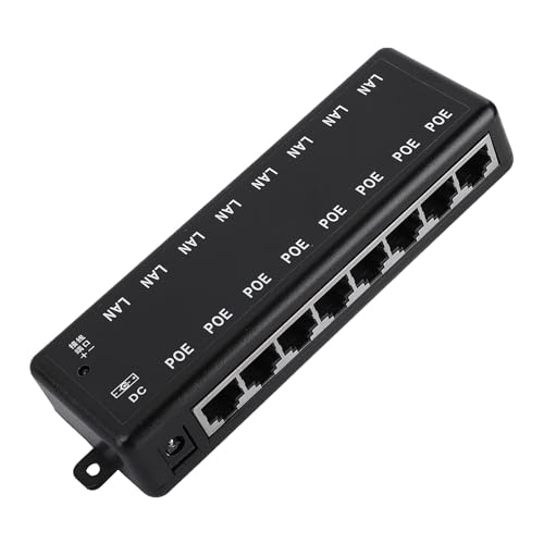 Cyrank POE Adapter, Switch Inyector POE de 8 Puertos 12V-48V para Red con Suministro Directo miniatura 1