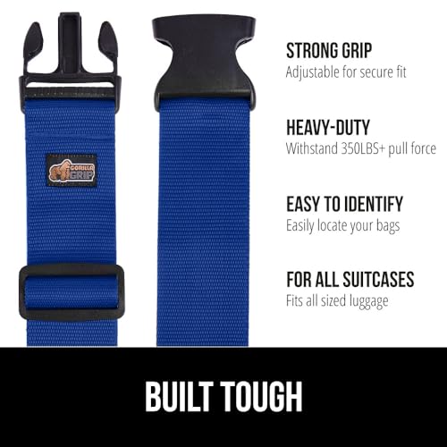 GORILLA GRIP Heavy Duty Luggage Straps for Suitcase, 4 Pack, Blue by GORILLA GRIP - Used condition - Image 2
