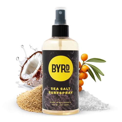 BYRD Hairdo Products Byrd Sea Salt Surfspray, Salty Coconut Scent, Texturizing and Volumizing Sea Salt Spray for Men for Hydrated, Shiny Surfer Hair, Safe for All Hair Types, 8 Fl Oz - Texture Spray