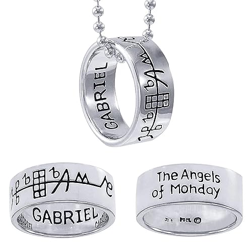 【PETER STONE】ソロモン王の鍵 大天使ガブリエルの護符 リング型（１８号） ペンダント ボールチェーン（２．５ｍｍ×４５ｃｍ）付